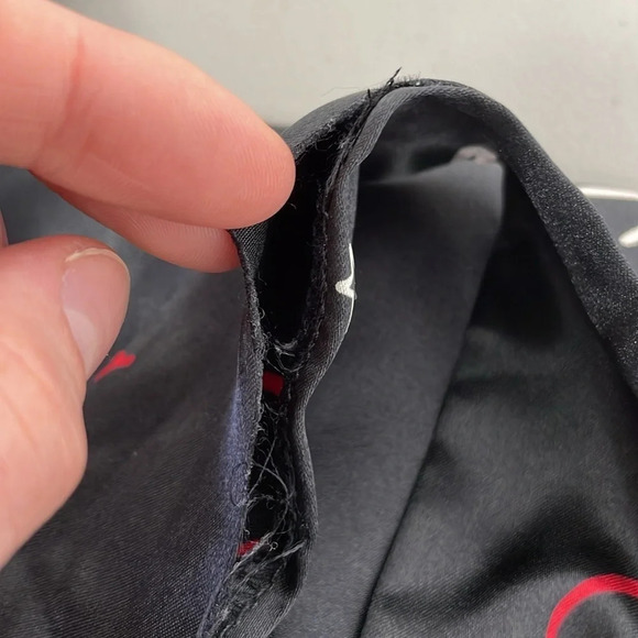 Dentelle Robe & Chemise Set Women's L Large Black Red Heart Pattern Slip Knee - Picture 17 of 17